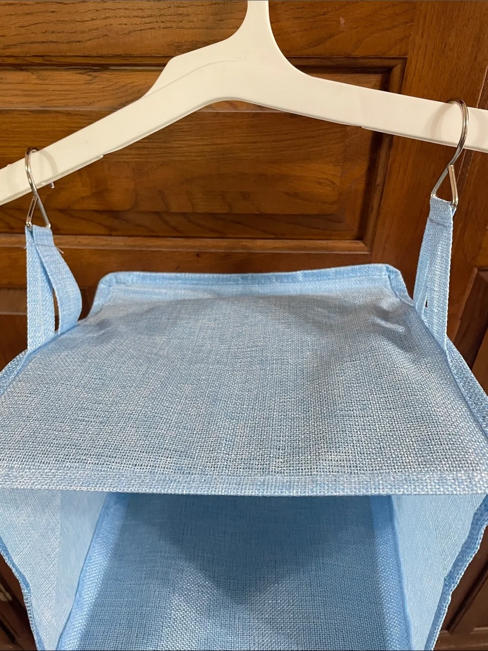 Light Blue Hanging Closet Organizer Shelves NWOT Lightweight 5 Storage cubbies